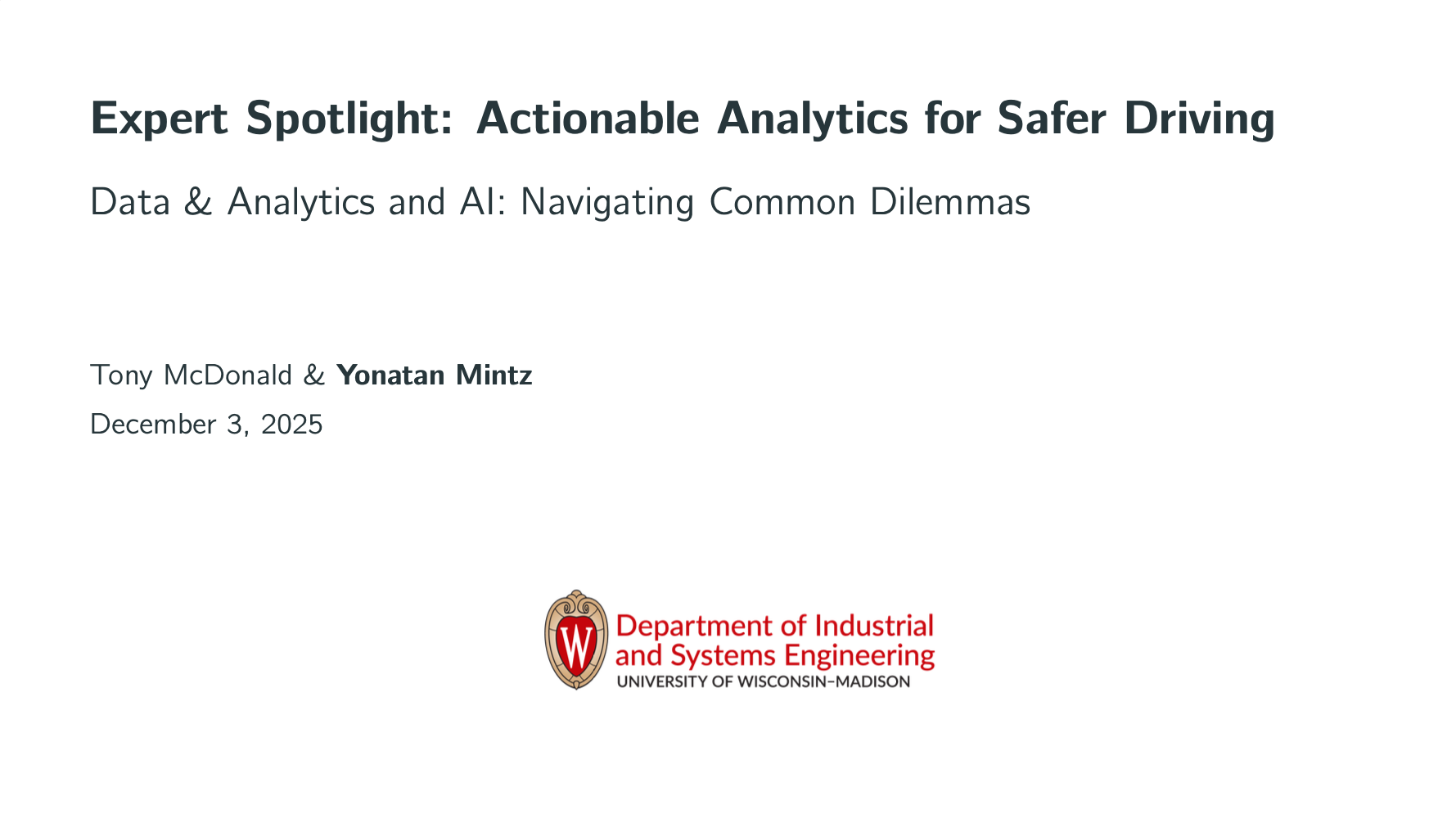 7. UW Madison Slides: Actionable Analytics for Safer Driving thumbnail